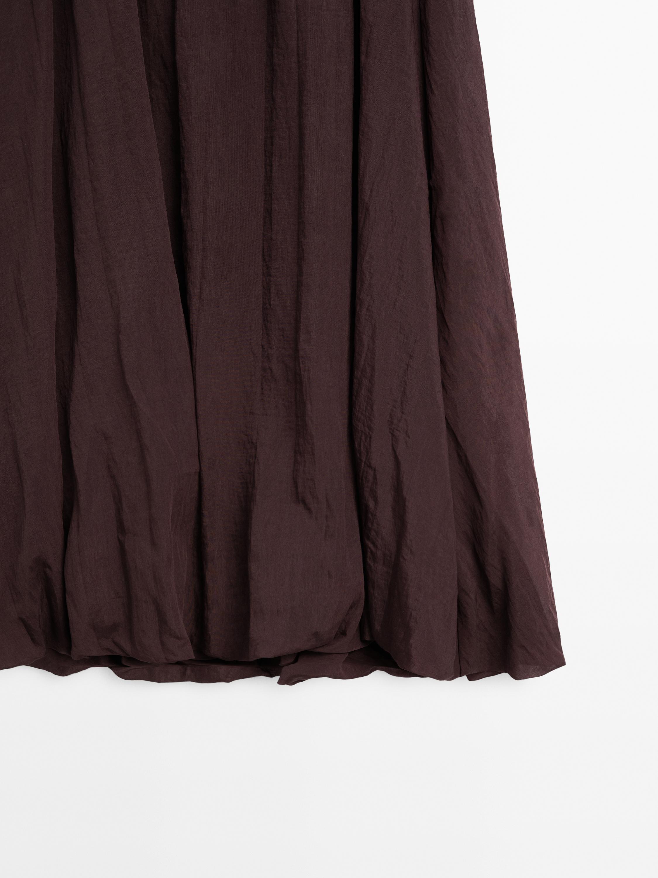 Jupe midi bouffante plissée